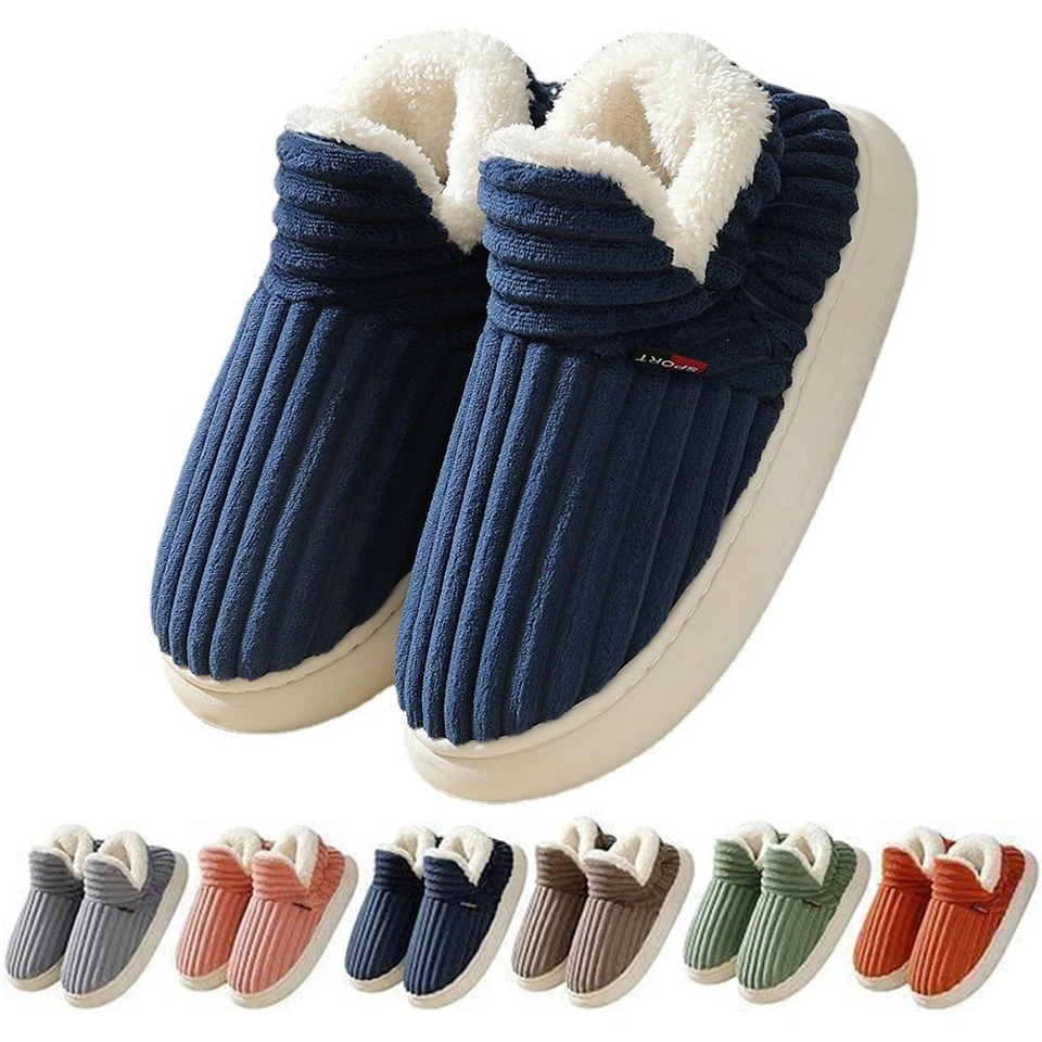 MARKENLOS Herren Pantoffeln Damen Hausschuhe Warm Antirutsch Plüschschuhe Schlappe Slipper