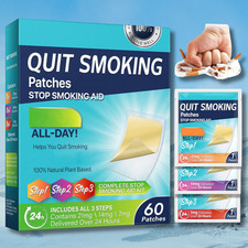 Quit Smoking Patches Step 1 2 3 - 21mg, 14mg, 7mg Nicotine, 60 Count Stop Aid