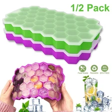 37 DIY Ice Cube Trays with Lids Small Food Grade Silicone BPA Free for Freezer
