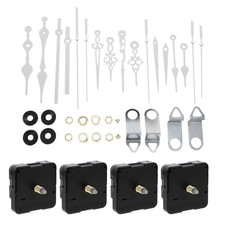 White Clock Hands Motor Kit Quartz Long Shaft Mechanism Replacement Set 4 PC