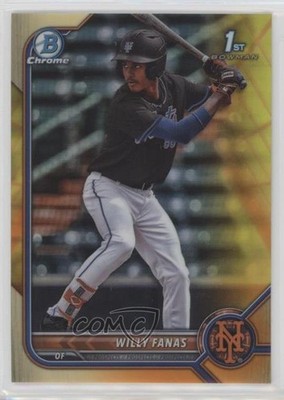 2022 Bowman Chrome Yellow & Orange Vapor Refractor 61/75 Willy Fanas 0fz3
