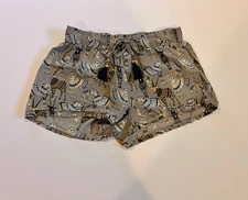 World Market "African Antelope" PJ Shorts Size Small Grey Gold Blue Pajama