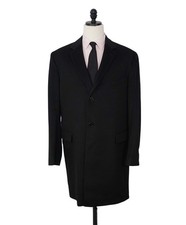 1,295 LORO PIANA For SFA - Black Wool/Cashmere Coat - 48R