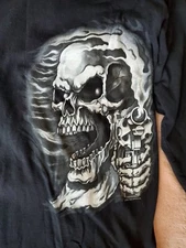 Y2K 2006 Hot Leathers Skull Ride Motorcycles Long Sleeve T-shirt Mens XL