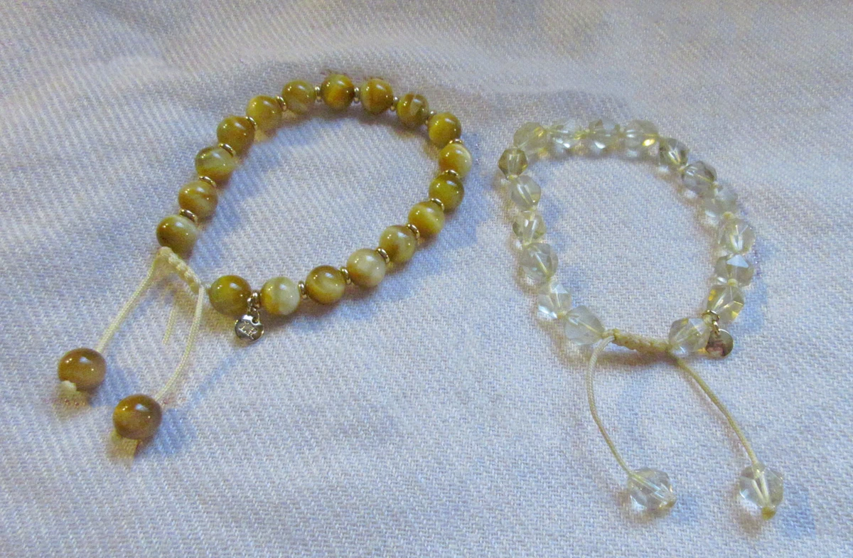 Two Lola Rose Friendship bracelets Primrose Hill Golden Tigers Eye Citrine