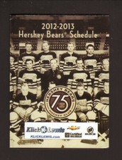Hershey Bears 2012-13 Pocket Schedule Klick Lewis Capitals Affiliate AHL