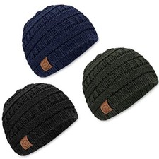 Baby Beanie Winter Hats - 3-Pack Soft Knitted Baby Hat Mittens for Boys Urban