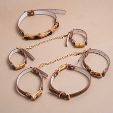 BDSM Bondage SM Kit Women Neck Collar Mouth Gag Restraint Slave Hand Ankle Cuffs