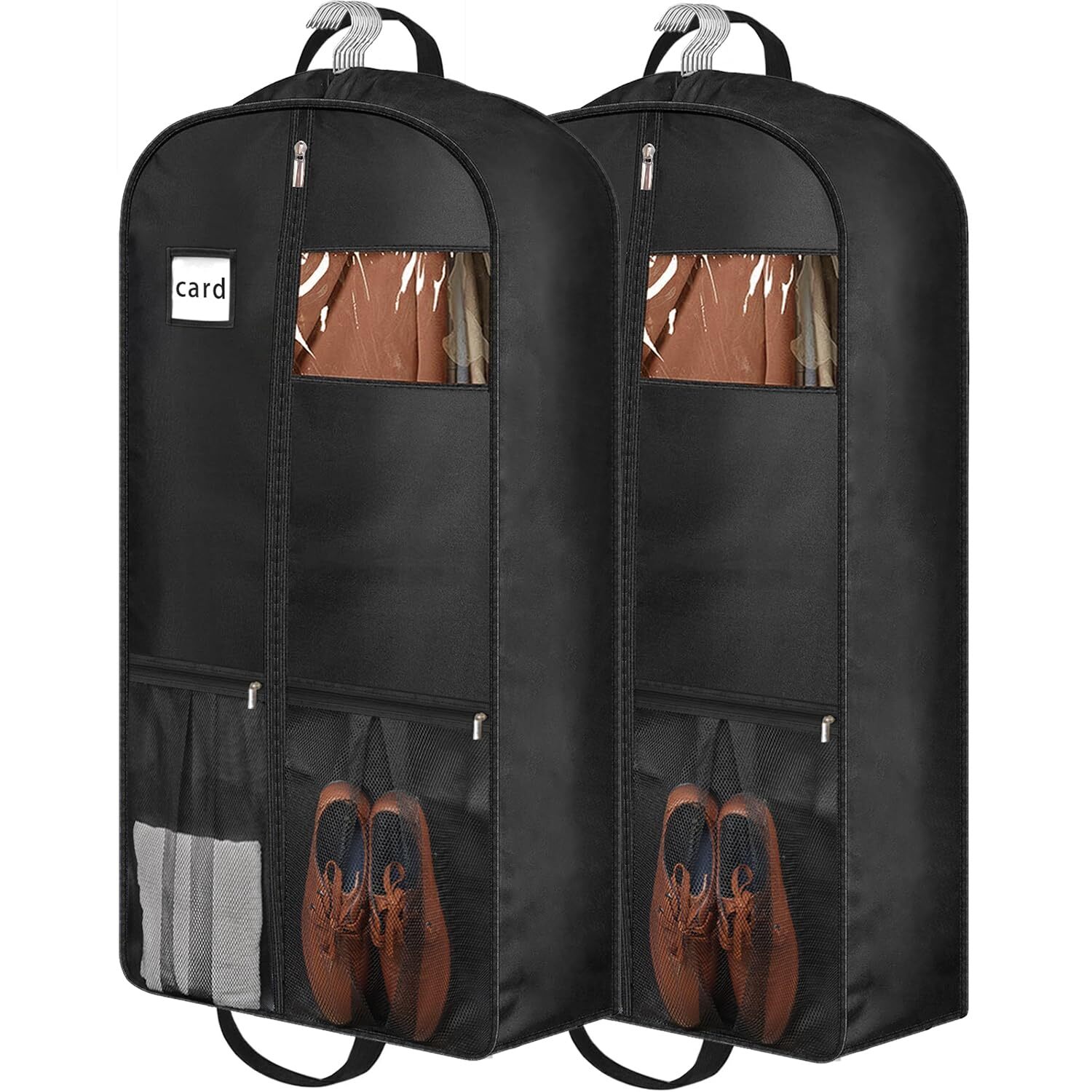 2 Pack 43x6.5 Inch Heavy Duty Gusseted Garment Bags Hanging Clothes Storage Bag