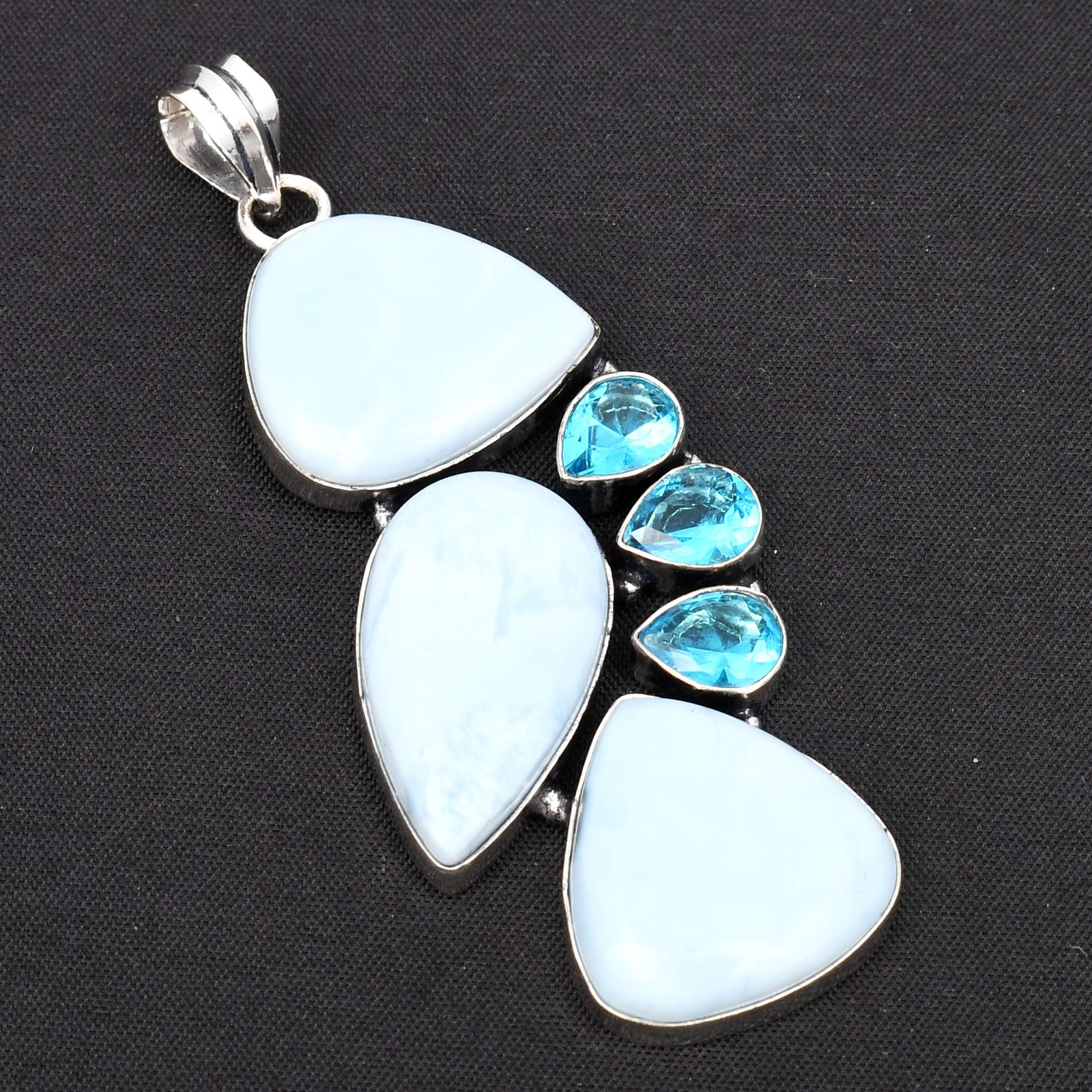 Owyhee Opal Blue Topaz Gemstone Handmade Pendant Jewelry New Year Gift  AP-16155