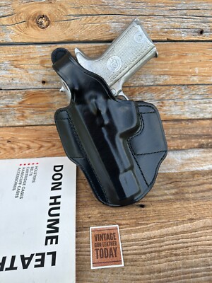 Vintage Don Hume H721 34-5 Black Brown Leather OWB Holster For Colt Double Eagle