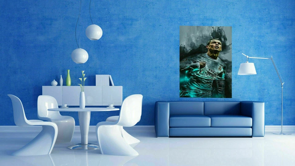 Cristiano Ronaldo CR7 Fußball Gemalt Leinwand Wandbilder-Hochwertiger Kunstdruck - Bild 3 von 4