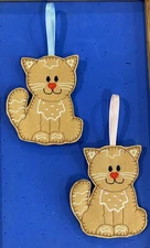 Red Nose Cat Ginger Handmade Embroidered Felt Gingerbread Man/Ornament/Hanging