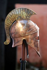 Medieval Knight Warrior Greek Helmet Metal Plume Corinthian Armor Helmet