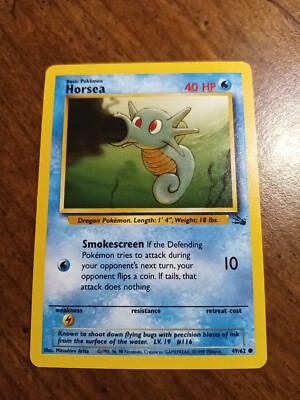 first edition horsea pokemon card - (49) that attack does nothing Vintage 1st Edition Fossil Set