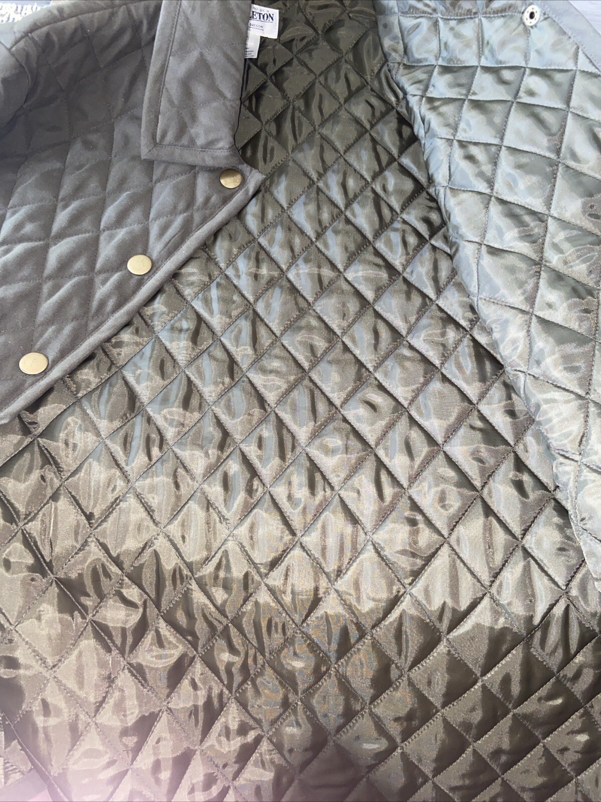 Pendleton Army Green Quilted Button Up Collared W… - image 9