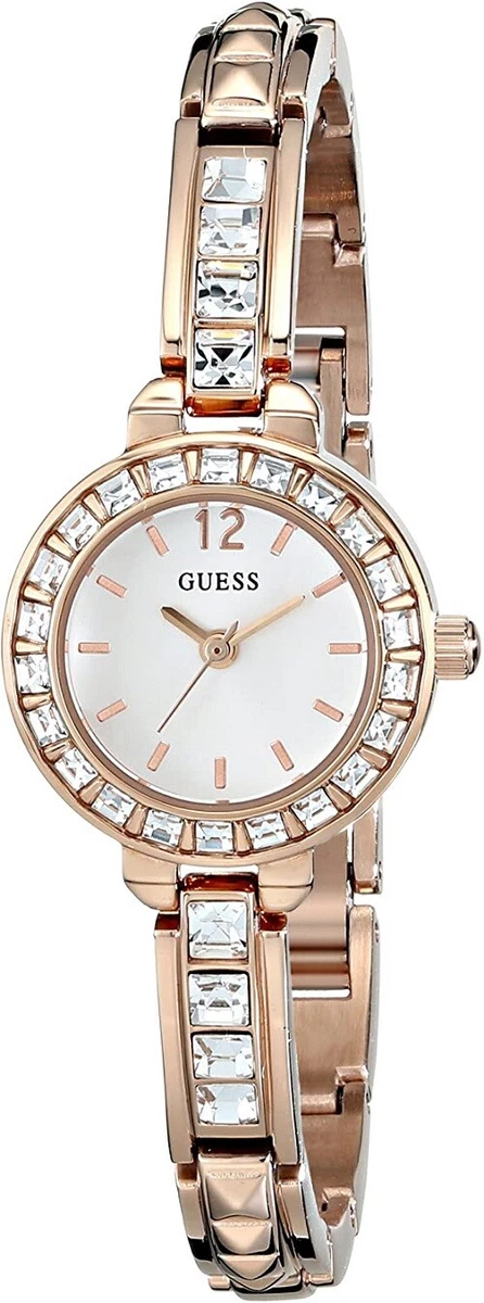 NEW AUTHENTIC GUESS Crystal Accent Rose Gold Tone Bracelet Watch 22mm U0429L3