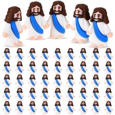 50 Pcs Mini Jesus Figurines Party Favors for Easter Egg Stuffers Baptism Gift