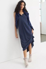 NWT Anthropologie Pilar Color Navy Midi Dress size XS 