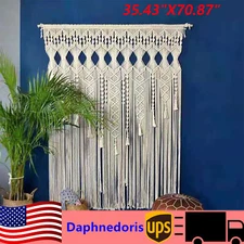 Macrame Wall Hanging Tapestry Curtains Boho Curtain Panels Handmade Wall Decor