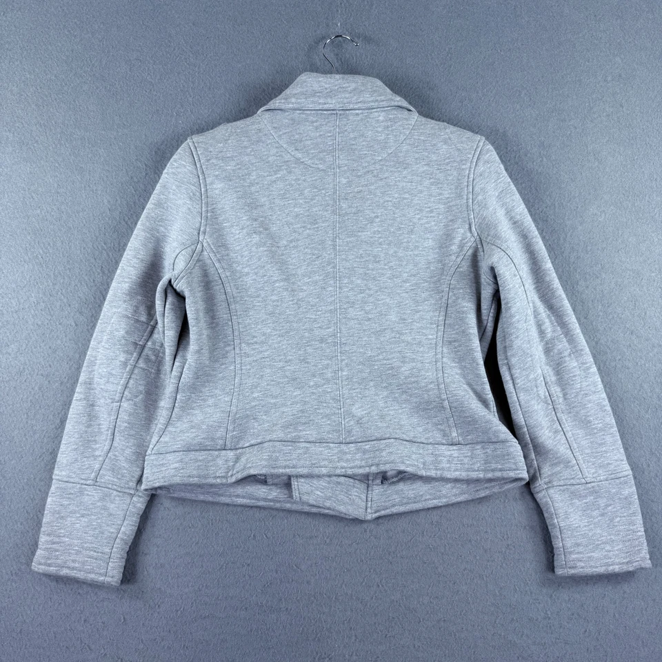 Adidas Originales Para Mujer L Gris Moto Cremallera Chaqueta 40 Aniversario Trifolio Vellón Foto 3 de 4