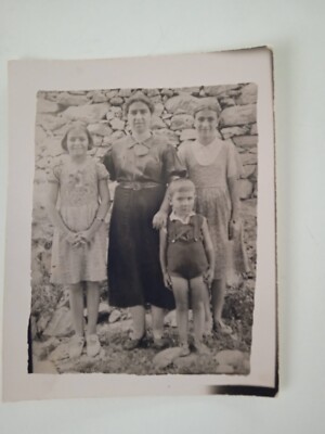 Vintage Original Photo   Greek Mother with Children   Found Snapshot from GREECE