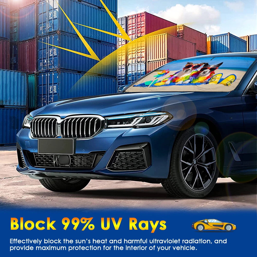 Car Sun Shade Windshield Front Window Cartoon Visor SUV Foldable UV Shield Cover