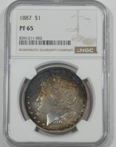 1887 Morgan Dollar CERTIFIED NGC PROOF 65 Silver Dollar ~ Incredible Toning