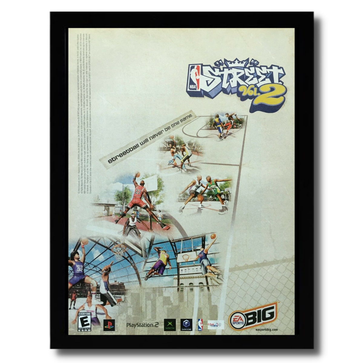 NBA Street Vol. 2 Framed Print Ad/Poster Original PS2 Xbox