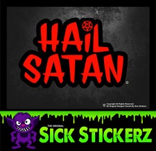 Hail Satan Sticker Decal Emo Goth Evil Devil Hell Car Toolbox Fun Dark Humor