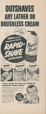 1953 Rapid Shave Instant Lather Bomb Shaving Fight Whiskers Vtg Print Ad L36