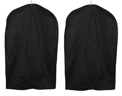 Unbranded Anzug Tasche Herren Einheitsgröße Bi-Hold Zip Kleidersack 2 Schwarz