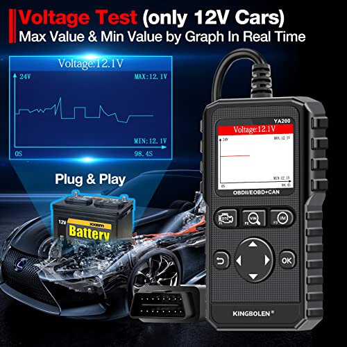 KINGBOLEN YA200 OBD2 Scanner, Car OBD2 Code Reader Check Engine Light, Car Scann - Picture 7 of 9