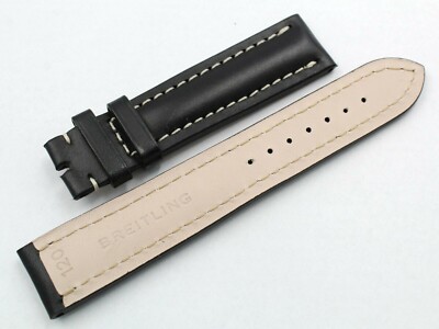 Starp Band CHRONOMAT BREITLING Genuine Leather Black Sport 20/18mm
