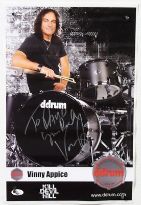 Vinny Appice Drummer Signed 11x17 Promo Poster JSA Authenticated
