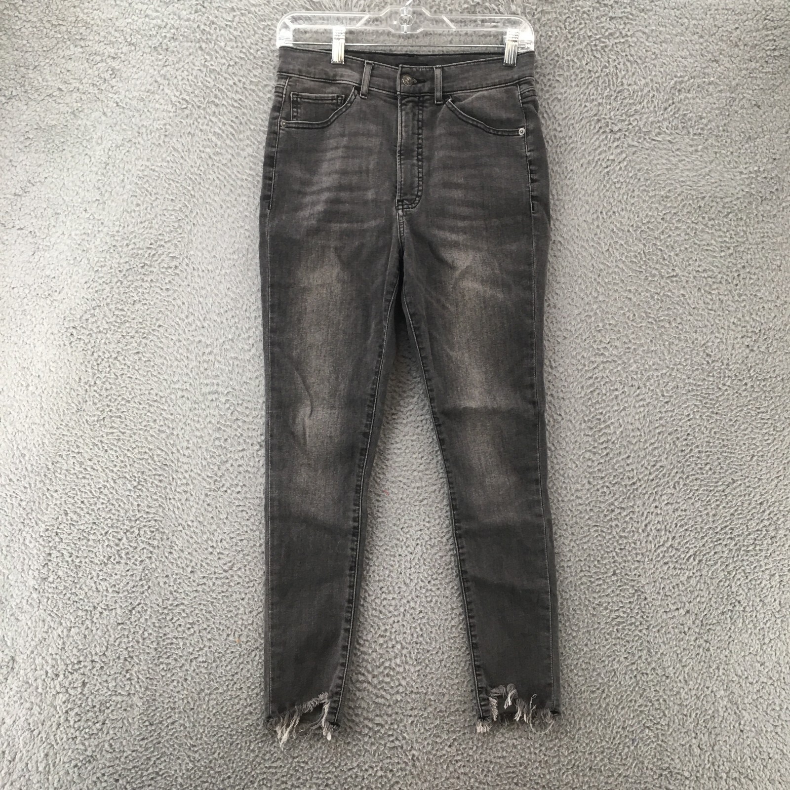 Express Skinny Jeans Womens 6 (Actual 28x26) Black Denim High Rise Stretch Zip-image