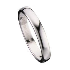 High Polished Tungsten Carbide 3mm Width Dome Traditional Wedding Ring Band R675