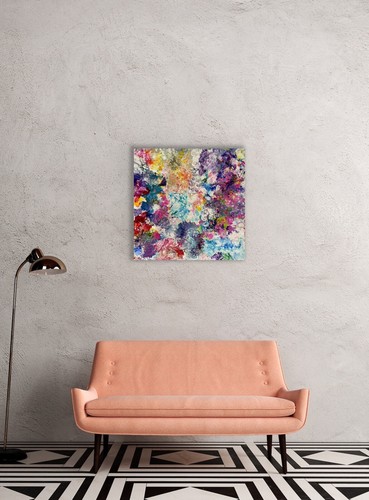 Ultra Contemporary ABSTRACT ACRYLIC PAINTING On 90 x 90cm Canvas Diane Plant art - Picture 11 of 17