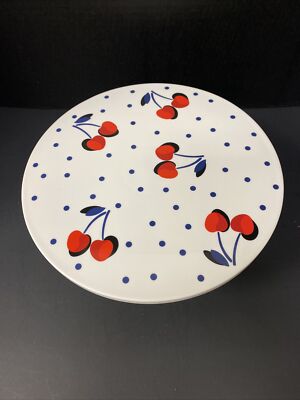 Kate Spade Vintage Cherry Dot Cake Stand Pedestal Lenox | eBay