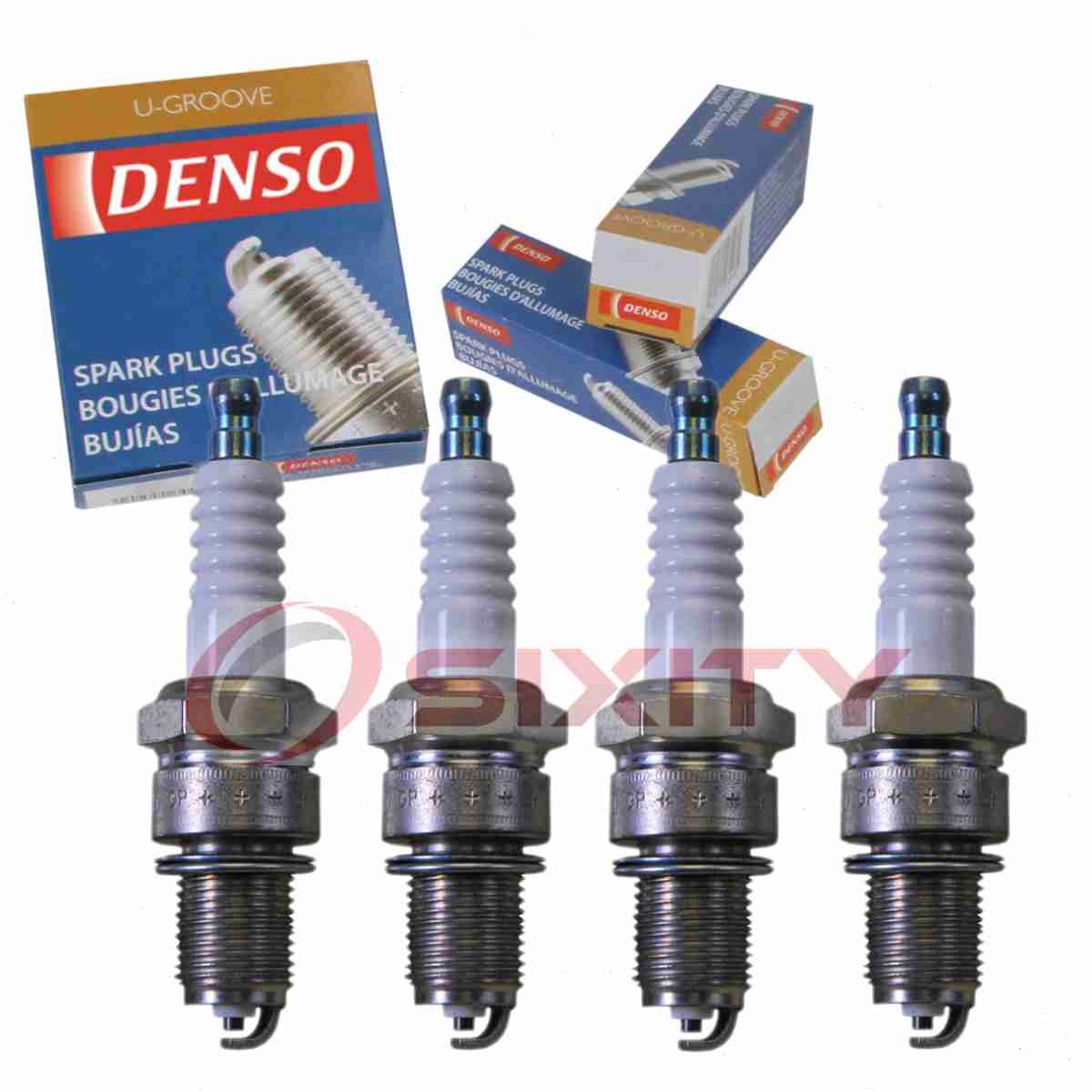 4 pc Denso Standard U-Groove Spark Plugs for 1985 Volvo 745 2.3L L4 Ignition fg