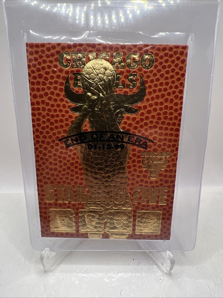 1997-00 23KT Gold Chicago Bulls Starting Five Including Jordan