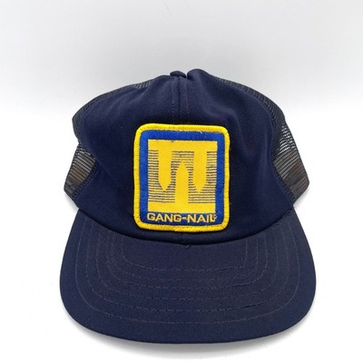 Gang-Nail Trucker Hat Men OS Navy Blue Good Vintage Mesh Snapback Patch