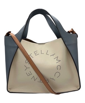 Stella McCartney 2-Wege-Tasche weiß blau veganes Leder Modell 513860 authenti...