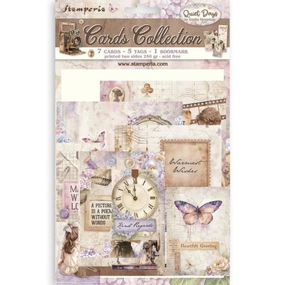 Stamperia Quiet Days Cards Set 7 Cards 5 Tags 1 Bookmark Acid-Free Craft Kit