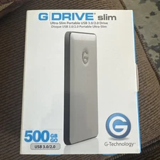 G-Technology 500GB G-DRIVE slim Portable Hard Drive #0G01995 PC & MAC.