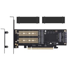 3 in 1 M.2 mSATA SSD Adapter Card NVMe PCIe SATA with Aluminum Heatsink Kit