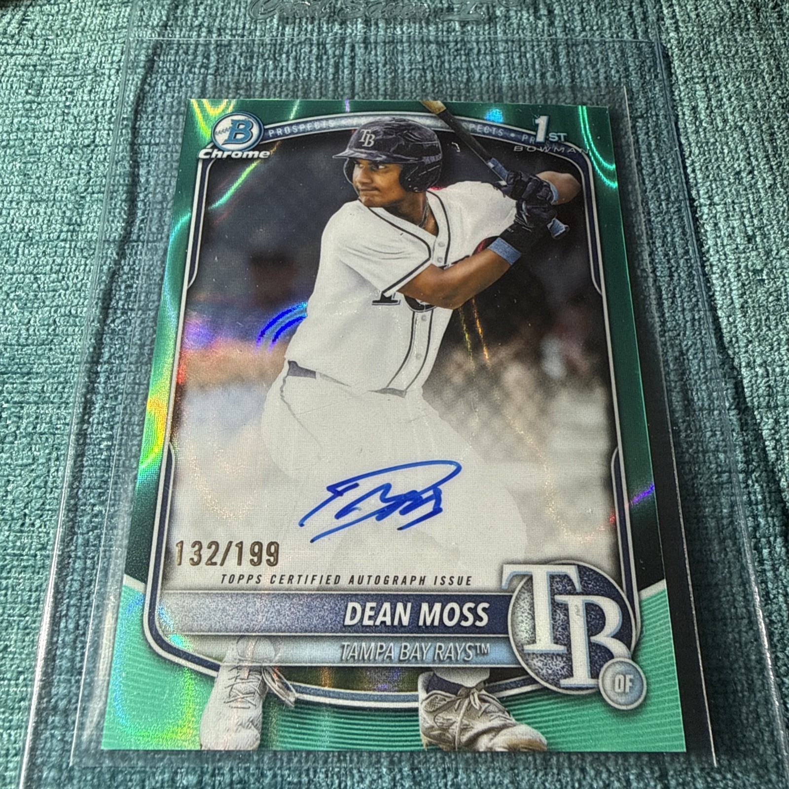 2025 Bowman Draft Dean Moss 1st Chrome On Card Auto -Aqua Lava Refractor /199 SP