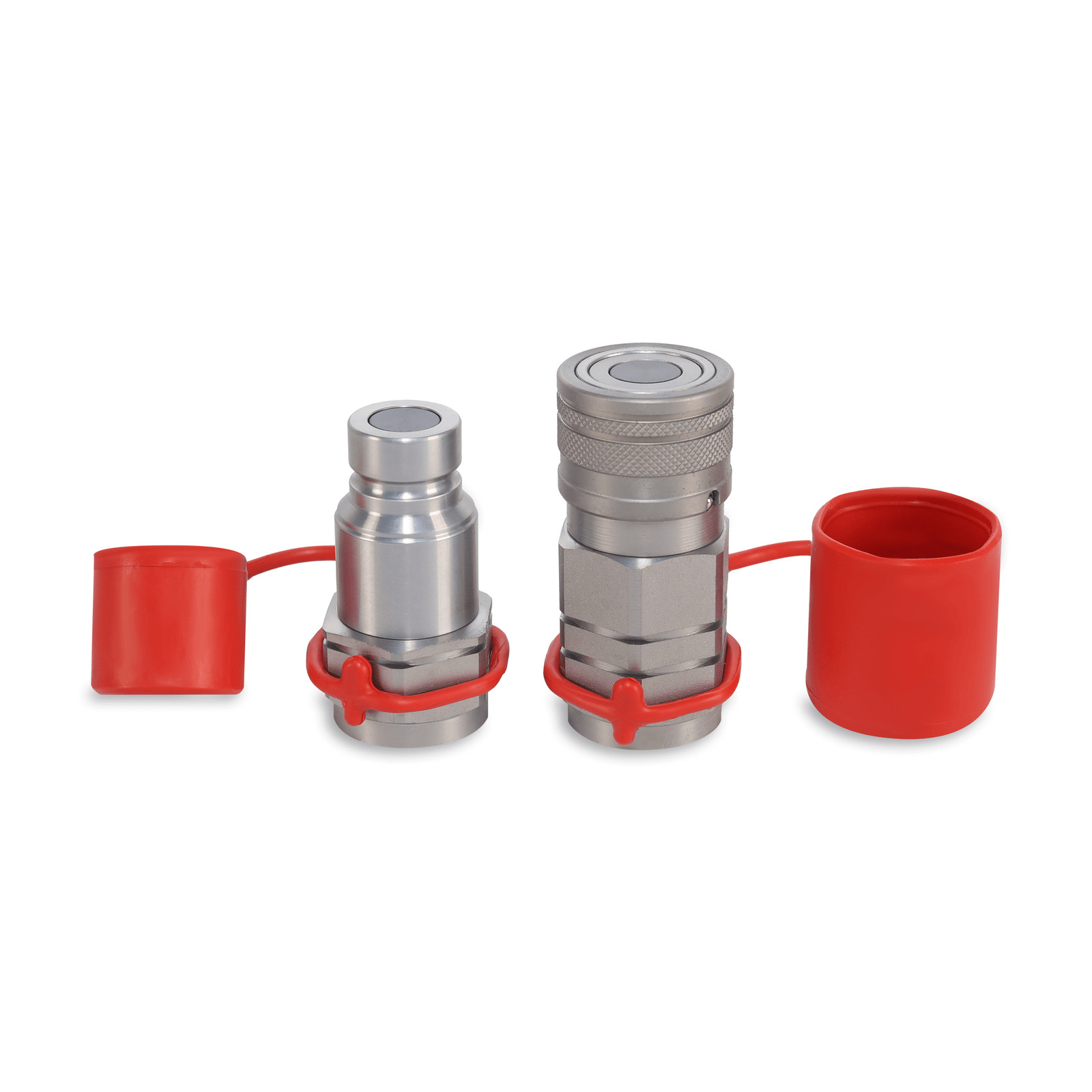 1/2″ Flat Face Hydraulic Quick Couplers Set - 3/4″ SAE Thread