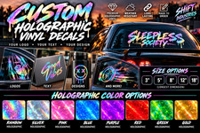 Custom Holographic Vinyl Decal Personalized Car Window Sticker Logo Text