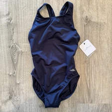 Dolfin Ocean Solid Performance Back Swimsuit Navy Blue Womens Size 34 NWT
